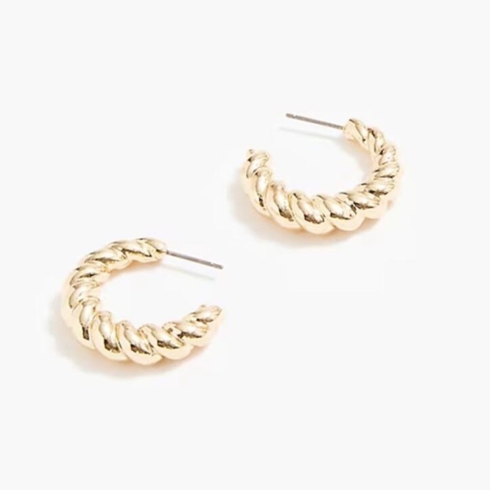 NWOT j crew gold Small twisted hoop earrings